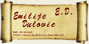 Emilije Dulović vizit kartica